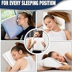Alkamto Voyages & Coussin confortable en mousse de mémoire Camping – Sac portable facile à transporter – Cas d'oreiller régulateur de température (contour blanc) + Couverture supplémentaire)