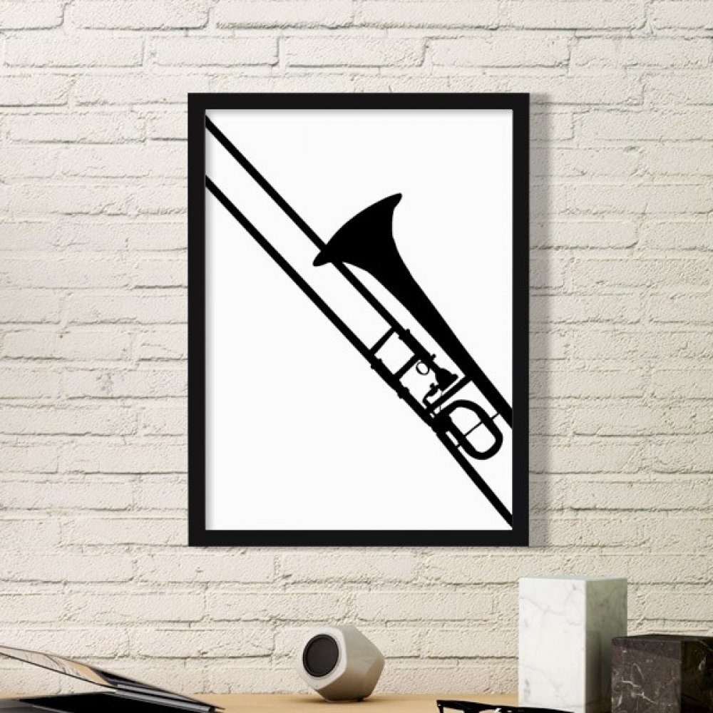 Sticker mural trombone et cadre photo noir pour sublimer votre salon