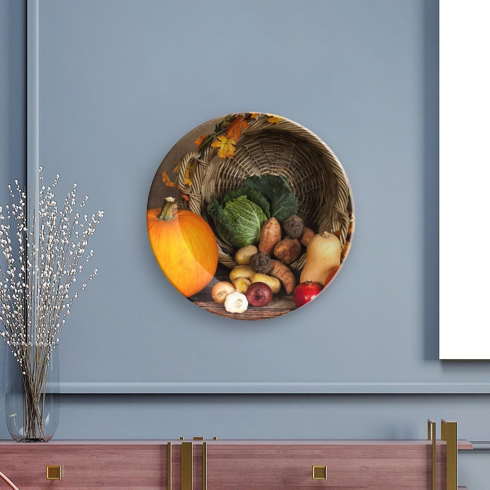 Assiette Céramique Décorative En Forme De Citrouille - 19,5x18,5 Cm - Multifonction Pour Service, Décoration Automne/Halloween