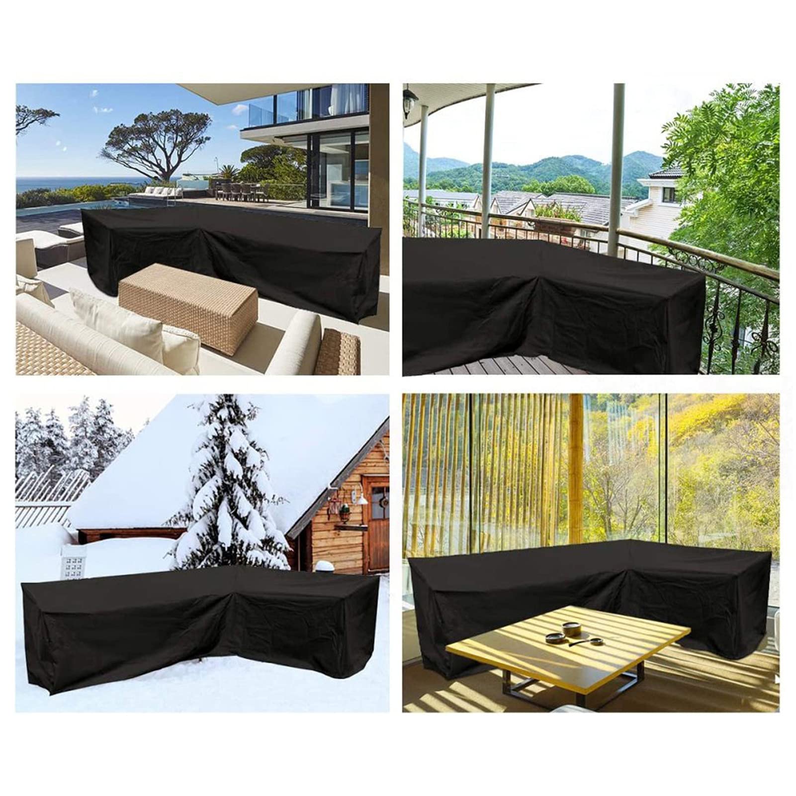 Housses de Meubles Imperméable Jardin en Forme de L 270×210×90cm