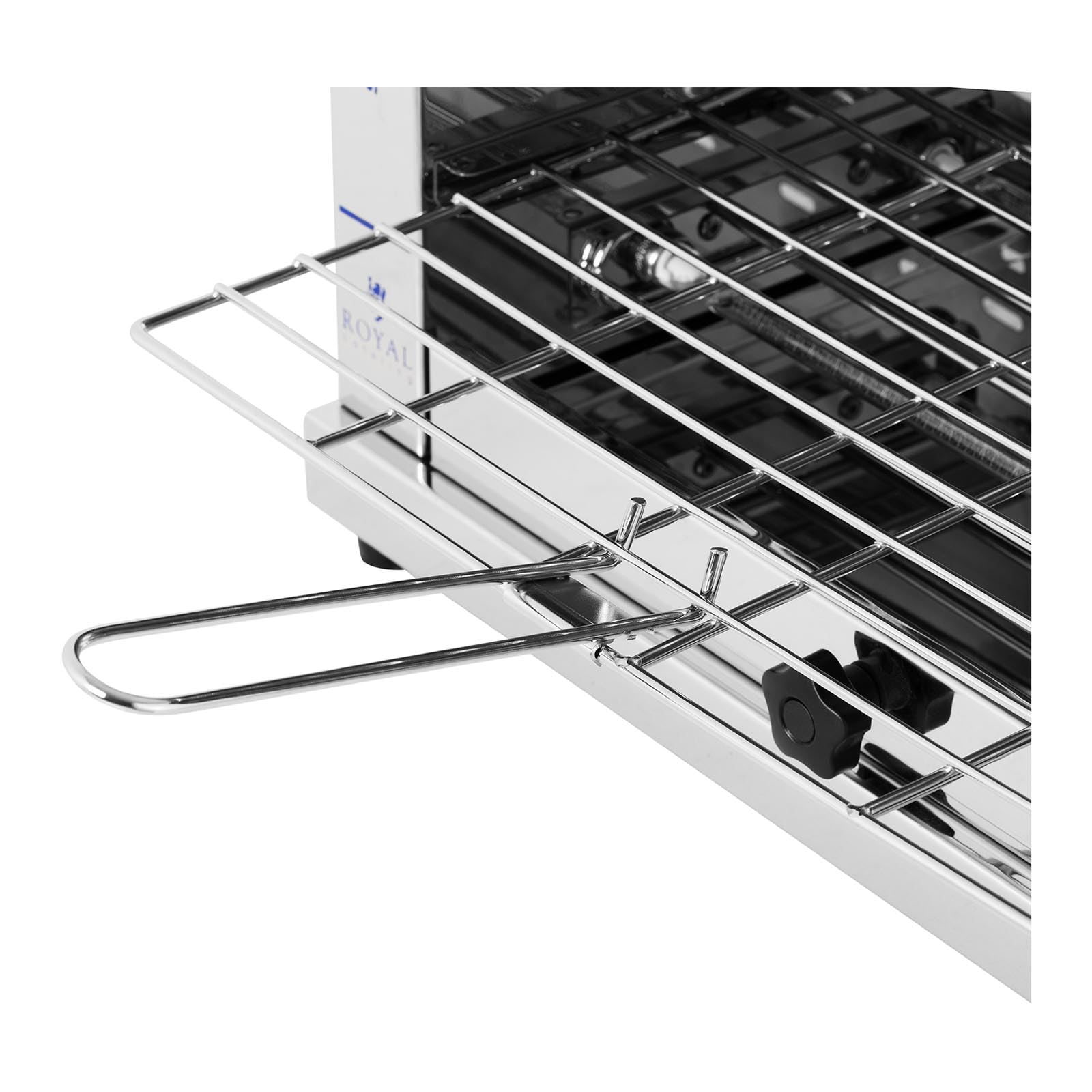 Royal Catering RC-SGI01 Salamandre De Cuisine Professionnelle Four Électrique Grill (3 200 W, 0-15 min, Récipient collecteur de graisse, Acier inoxydable)