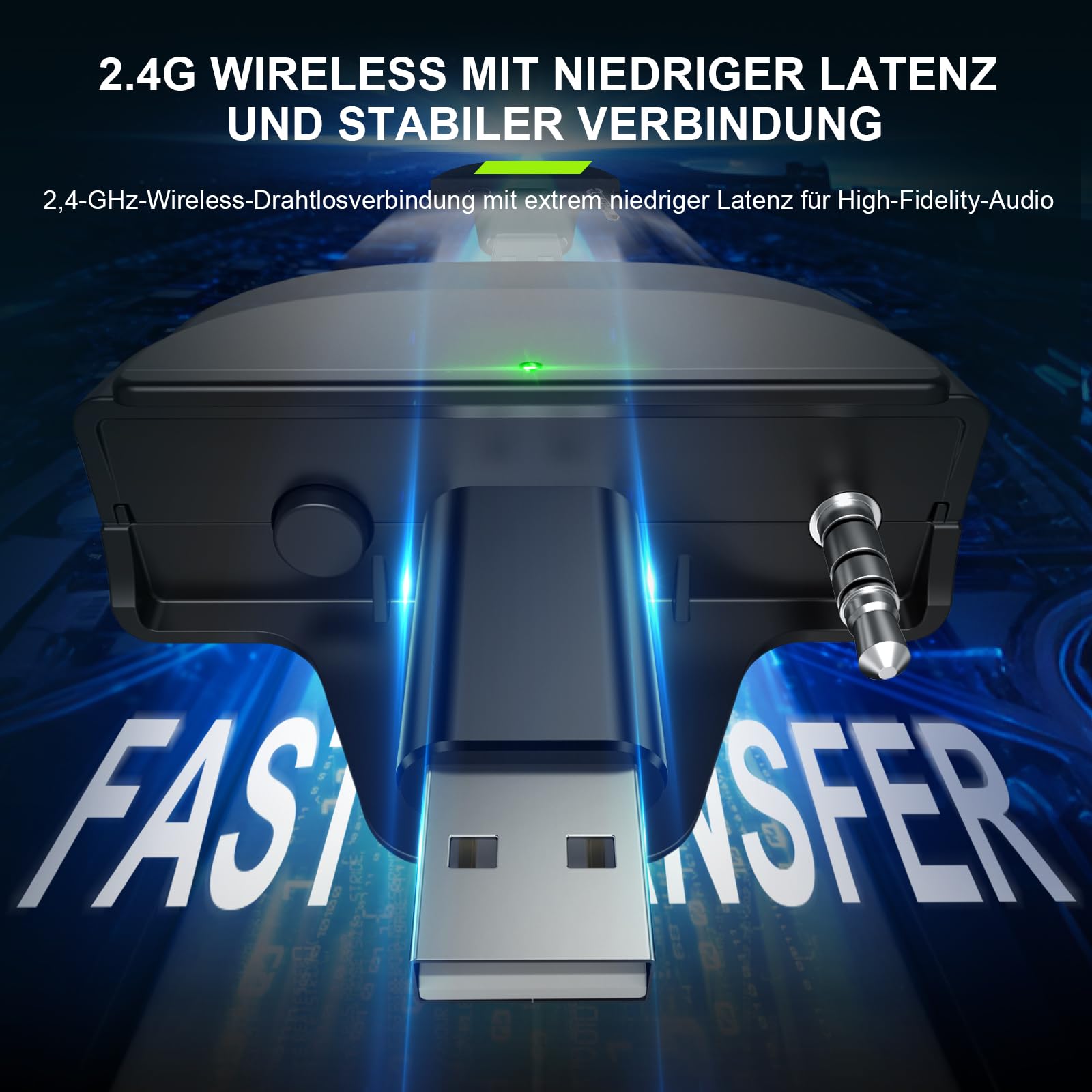 Fachixy Gaming Headset Wireless Für Xbox Series X|S|One, PC, PS5, PS4, Switch, 2.4GHz & Bluetooth 5.4 Headset Kabellos mit Mikrofon, Geringe Latenz Noise Cancelling, Faltbar, 50H Akkulaufzeit