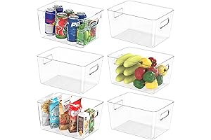 BALEINE Refrigerator Organizers and Storage Bins: 6 Pack Plastic Clear Storage Bins...