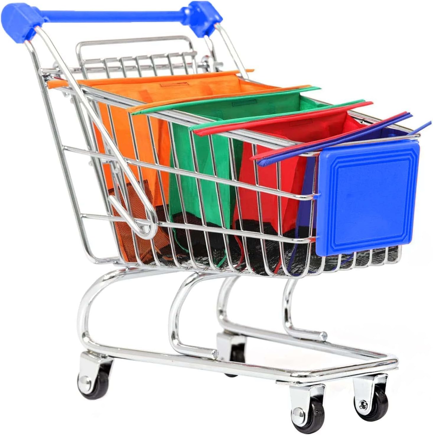 4 PC Set Reusable Shopping Bags Cart Trolley Supermarket Pack Shopping Bag Foldable Eco-Friendly Sustainable Totes Grocery Organizer Bag