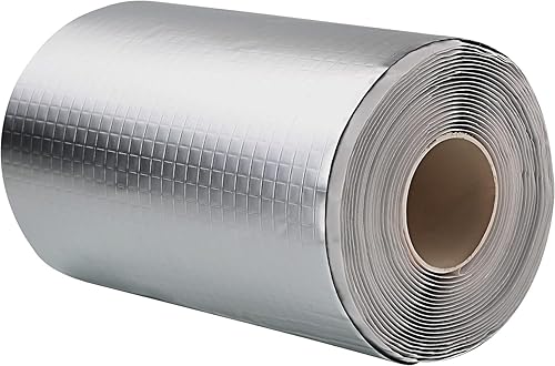 LLPT Cinta de butilo de aluminio blanca de 6 pulgadas x 16.5 pies, cubierta de escotilla intermitente, impermeable, cinta de reparación de fugas