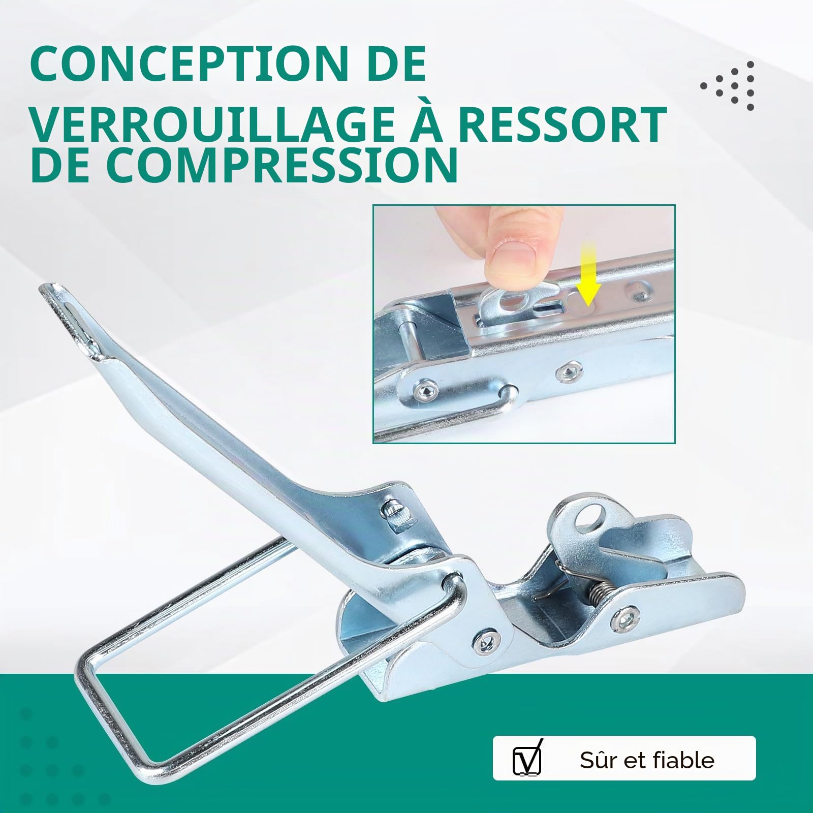 EXLECO 4pcs Grande Fermeture Remorque avec Serrure 210 mm Fermeture Excentrique Galvanisée Attache Ridelle Remorque Loquet de Verrouillage Anticorrosion Boucle Verrou, Accessoire-Remorque-Voiture