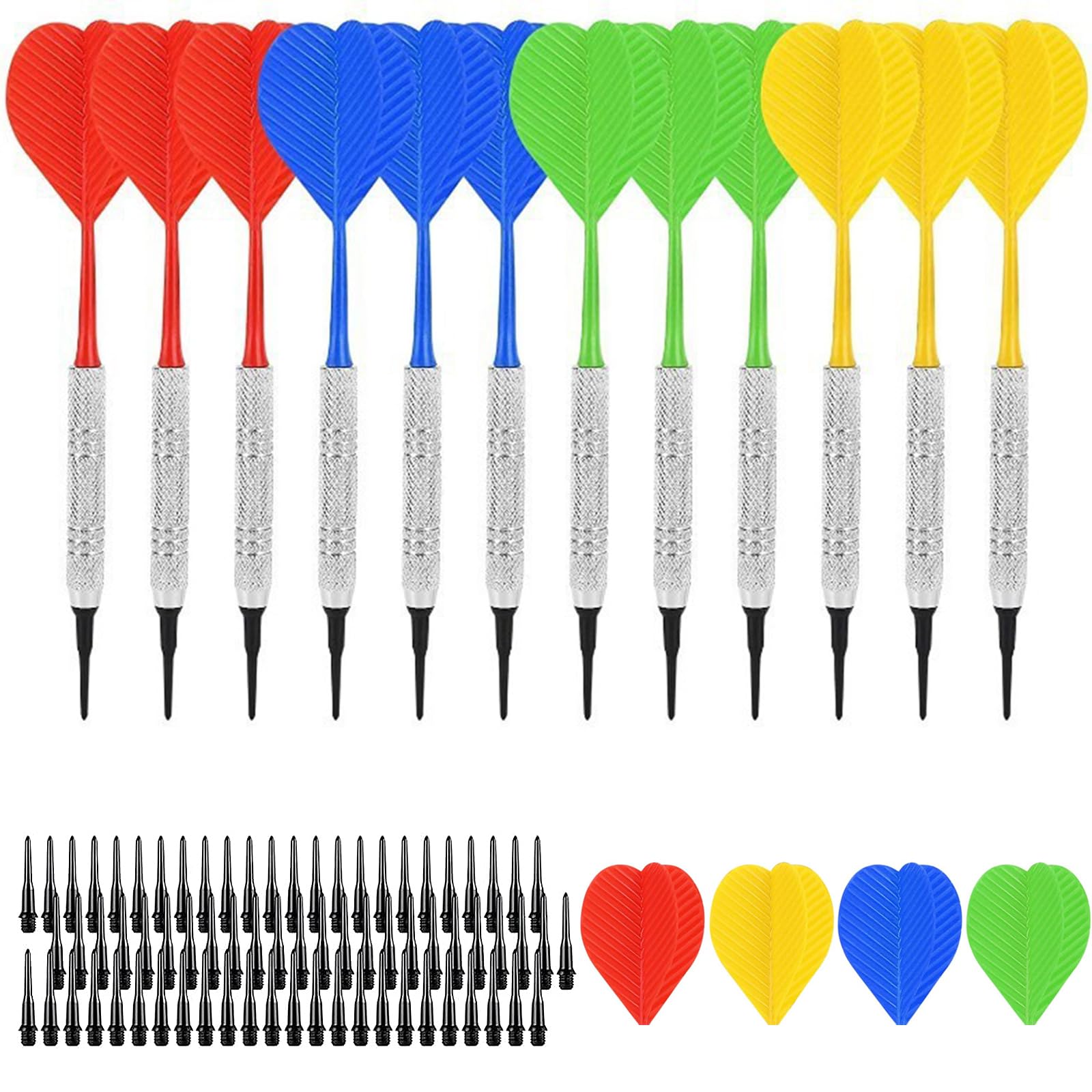 ダーツ矢 12本 14g ソフトダーツセット 初心者・初中級者向け 入門用 練習用 ハウスダーツ 忘年会 イベントに活躍
