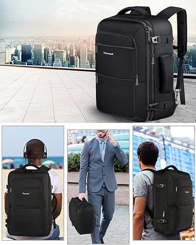 Miniatura 9 de Vancropak Mochila de mano de 13.2 gal, expandible, extragrande, aprobada para viajar en avión, resiste el agua, maleta, ligera, fin de semana,
