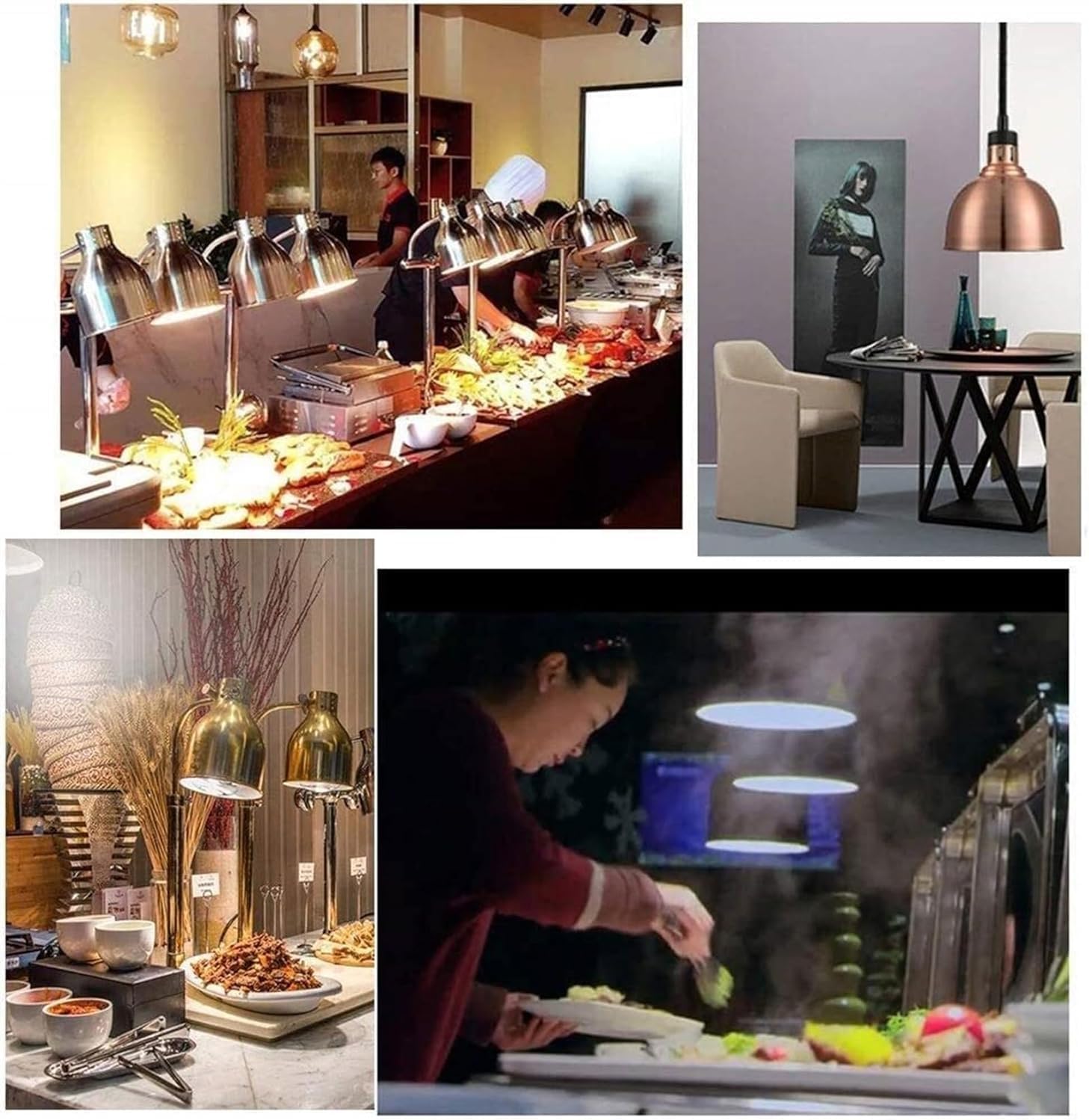 Podgrzewacz Do żywności, Lampa Grzewcza Do Kuchni Komercyjnej, Lampa Do Podgrzewania żywności, Podgrzewacz Do Bufetu W Restauracji, Pojedyncze/podwójne żarówki, Wolnos, Gold, B