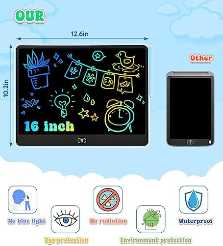 Miniatura 3 de Tableta de escritura LCD para niños, tabletas de dibujo coloridas de 16 pulgadas, juguetes educativos de aprendizaje para niños de 3, 4, 5, 6, 7, 8