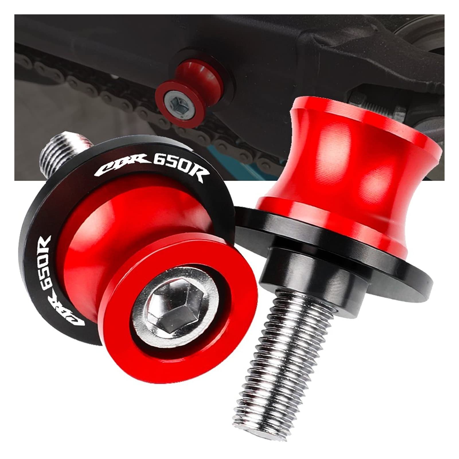 CB650R Moto M8 Nottolini 8mm Diabolos Forcellone Cavalletto Appoggi Con Telaio Per Blocco Regolazione Catena per CB650R CB 650 R-Nero