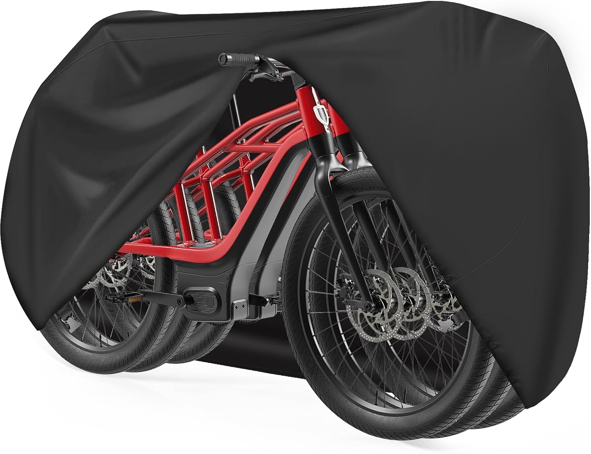 Zettum Bike Cover for 3 Bikes - 600D Bike Covers Outdoor Storage Waterproof &amp; Heavy Duty, Large Bicycle Cover for 3 eBike, Road Bike, Mountain Bike, Hybrid Bike, Beach Cruiser Bike, Scooter and More