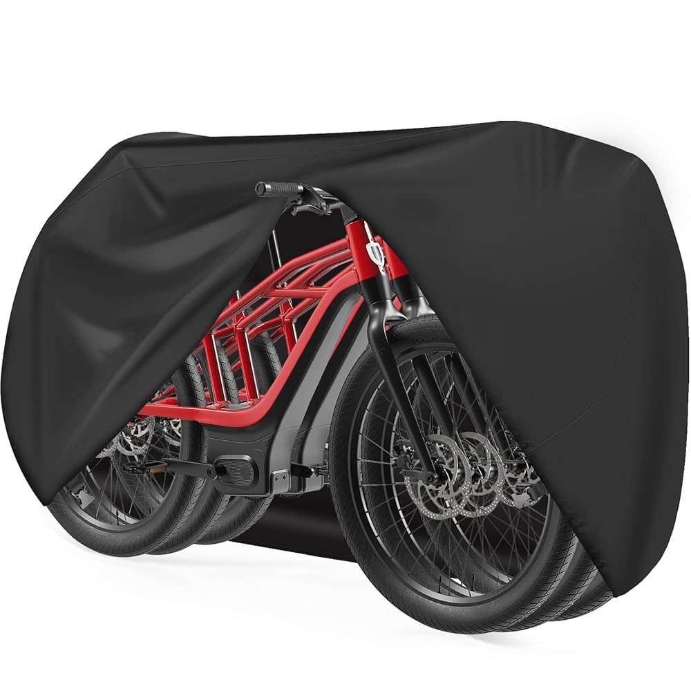 Zettum Bike Covers for 3 Bikes - 600D Waterproof & Heavy Duty, Large Bicycle Cover for eBike, Mountain, Road, Hybrid, Beach Cruiser, Scooter