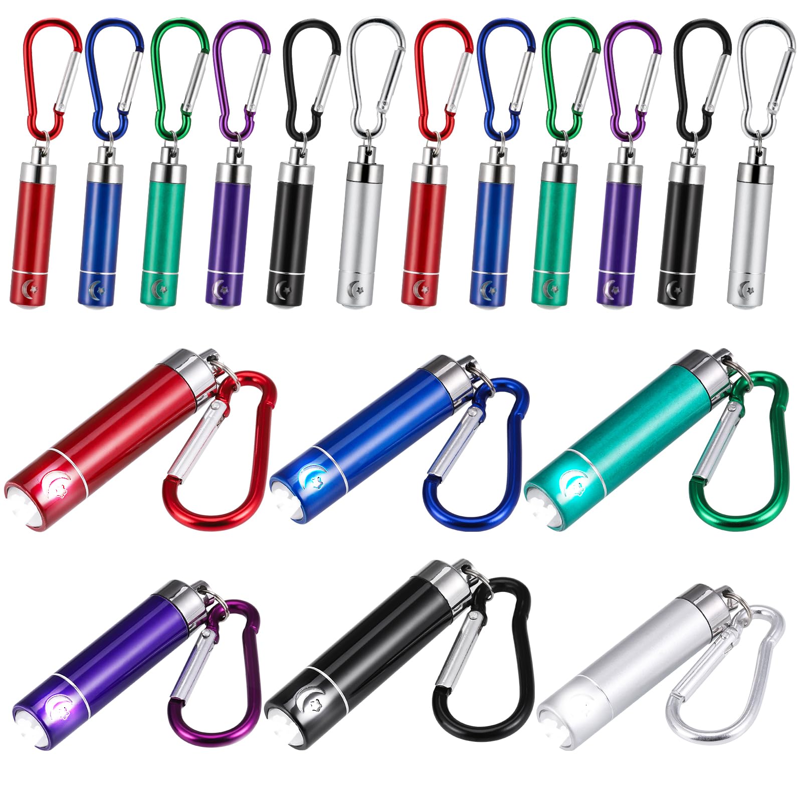 Kssvzz 18 Stück Mini Taschenlampe Schlüsselanhänger, Mehrfarbige Aluminium-Taschenlampe für Kinder, Mitgebsel Kindergeburtstag 6 7 8 9 10 11 12 Jahre