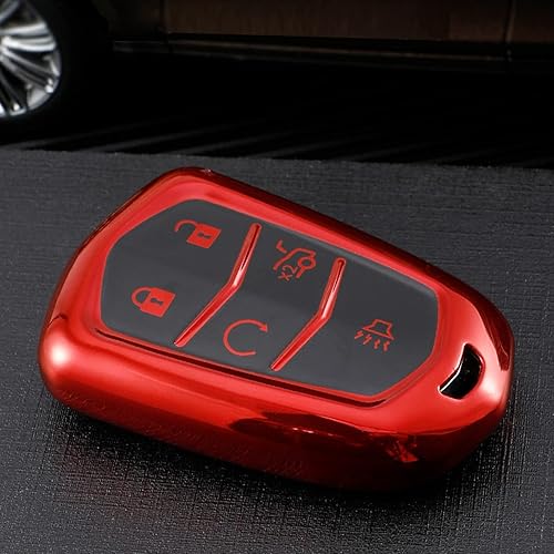 Miniatura 6 de 2 fundas para llavero para Cadillac, funda para llavero para Cadillac Escalade CTS SRX XT5 ATS STS CT6 5 botones Premium Soft TPU 360 grados