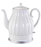 Longseed Ceramic Electric Kettle, 1.5 Liters/1200W Electric Tea Kettle, Heats Water Quickly, Automatic Shut - off, Boil - Dry Protection, Free Of BPA, Matte White