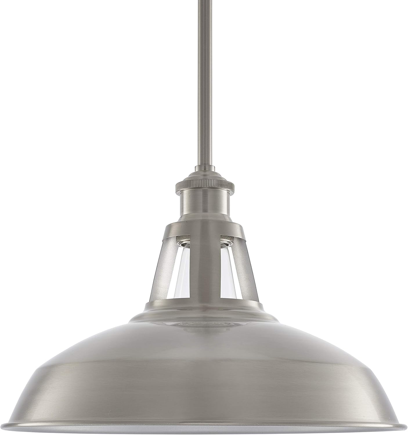Olivera 12 inch Pendant Light | Brushed Nickel Pendant Lighting for Kitchen Island with LED Bulb LL-P855-1BN