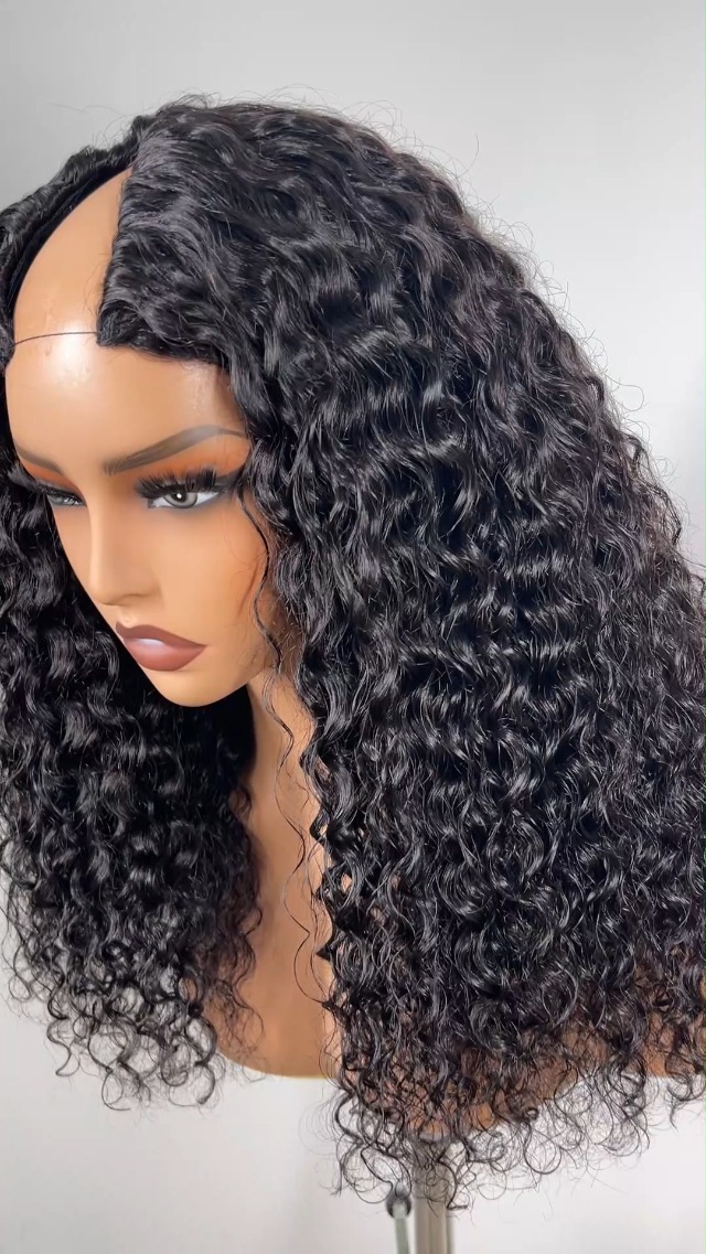 Amazon.com : ISEE Hair 22 Inch Water Wave V Part Wig Human Hair No