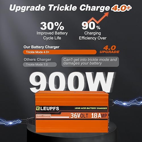 Miniatura 3 de Cargador de batería de carrito de golf de 18 amperios y 36 voltios para EZGO TXT, 110 VCA, carga completa 4.0, 4-6H de carga completa, para baterías