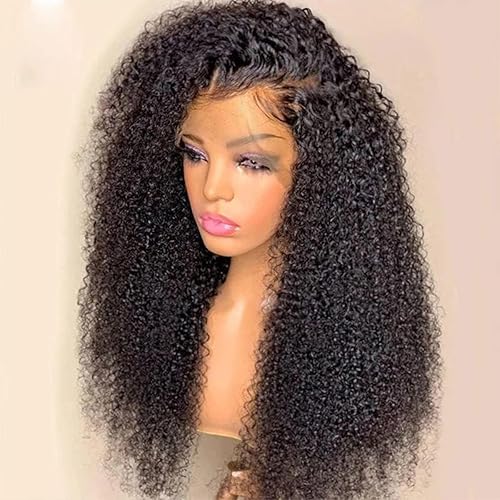 VIPbeauty Peluca de cabello humano rizado afro de 13 x 4 HD, encaje frontal, pelucas de cabello humano brasileño con encaje frontal para mujeres,