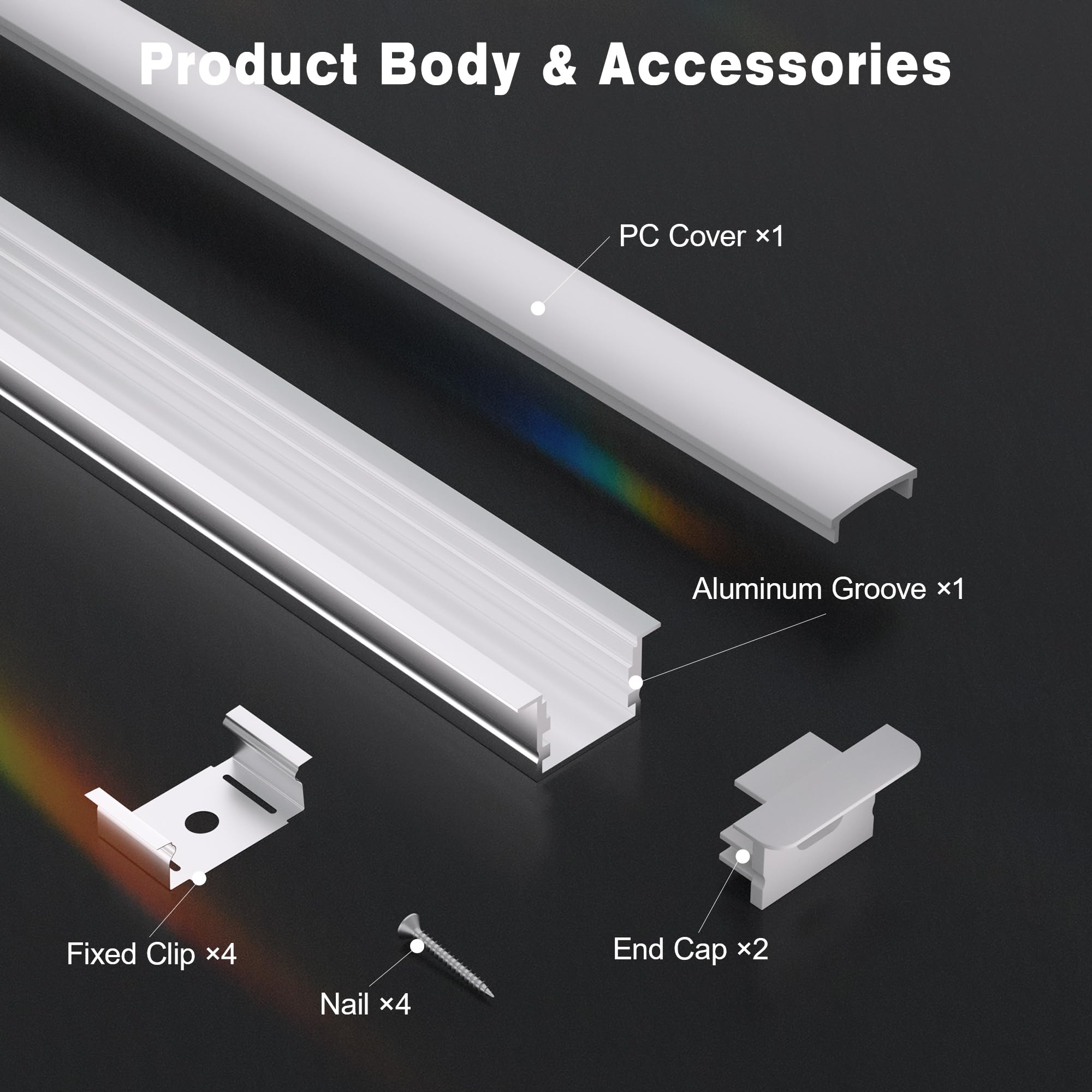 Profil aluminiowy do taśm LED 666 (20 × 15 mm kształt U (z krawędzią), 10 x 2 metry)