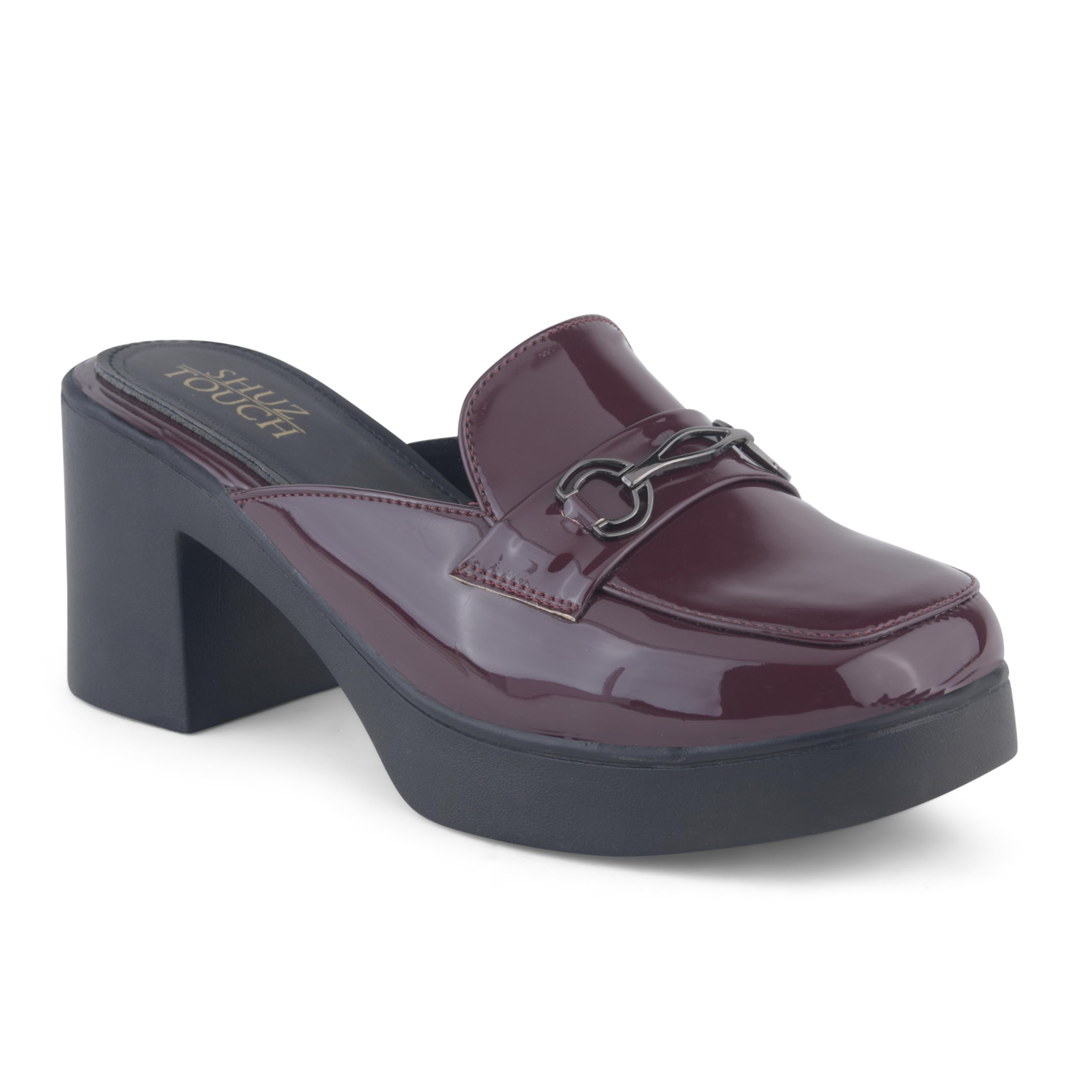 shuz touch Black Platform Mule Loafers-picture-13