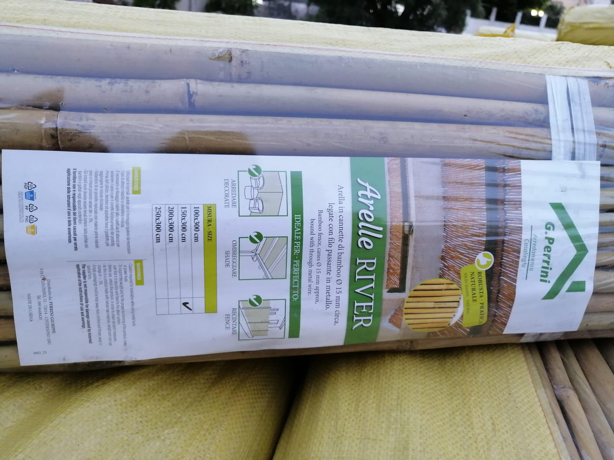 Arella in Canna di Bamboo Naturale River 1,5x3 metri per Recinzioni e Coperture in Rotoli