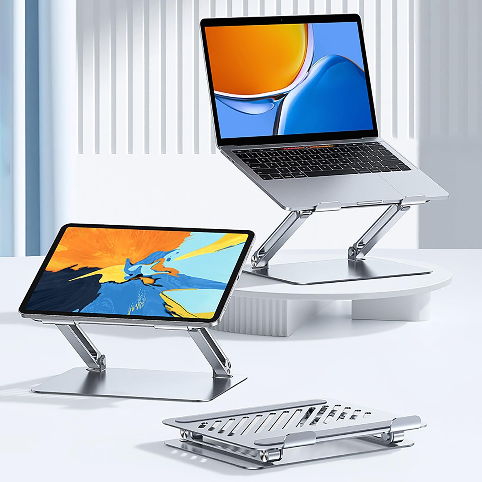 Supporto Tablet, Supporto Tablet da Letto, Adotta Staffa Sollevabile in Lega di Alluminio, Dissipazione del Calore Cava. Per Notebook e Tablet (Size : Stepless lifting)