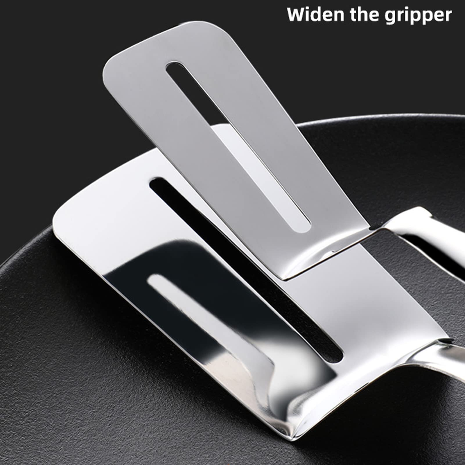 Morsetti per bistecca Pinza da cucina, Pinze per spatole grigliate Pinze per spatole in acciaio inossidabile Doppia spatola Pinze per spatole flipper per grigliate Spatola per frittura per frittura