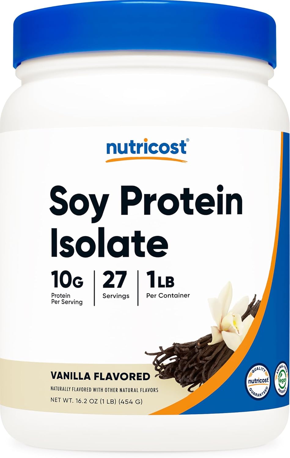 Nutricost Soy Protein Isolate Powder, 1 LB Vanilla 10