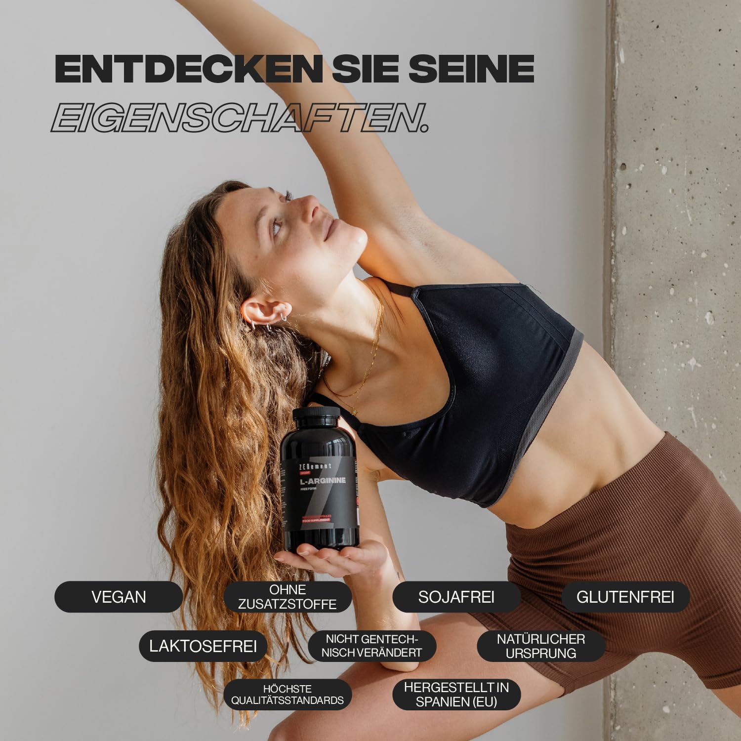L-Arginin 2.800 mg pro Tagesdosis (4 Kapseln) – Reines Arginin in Freier Form, ohne HCL für eine Höhere Bioverfügbarkeit – 360 Kapseln für 3 Monate – Zenement