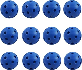 GSE Games & Sports Expert 12-Pack Practice Golf Balls, 40mm Limited Flight Plastic Soft Golf Balls, Airflow Hollow Training Golf Ball for Swing Practice (Several Colors Available)