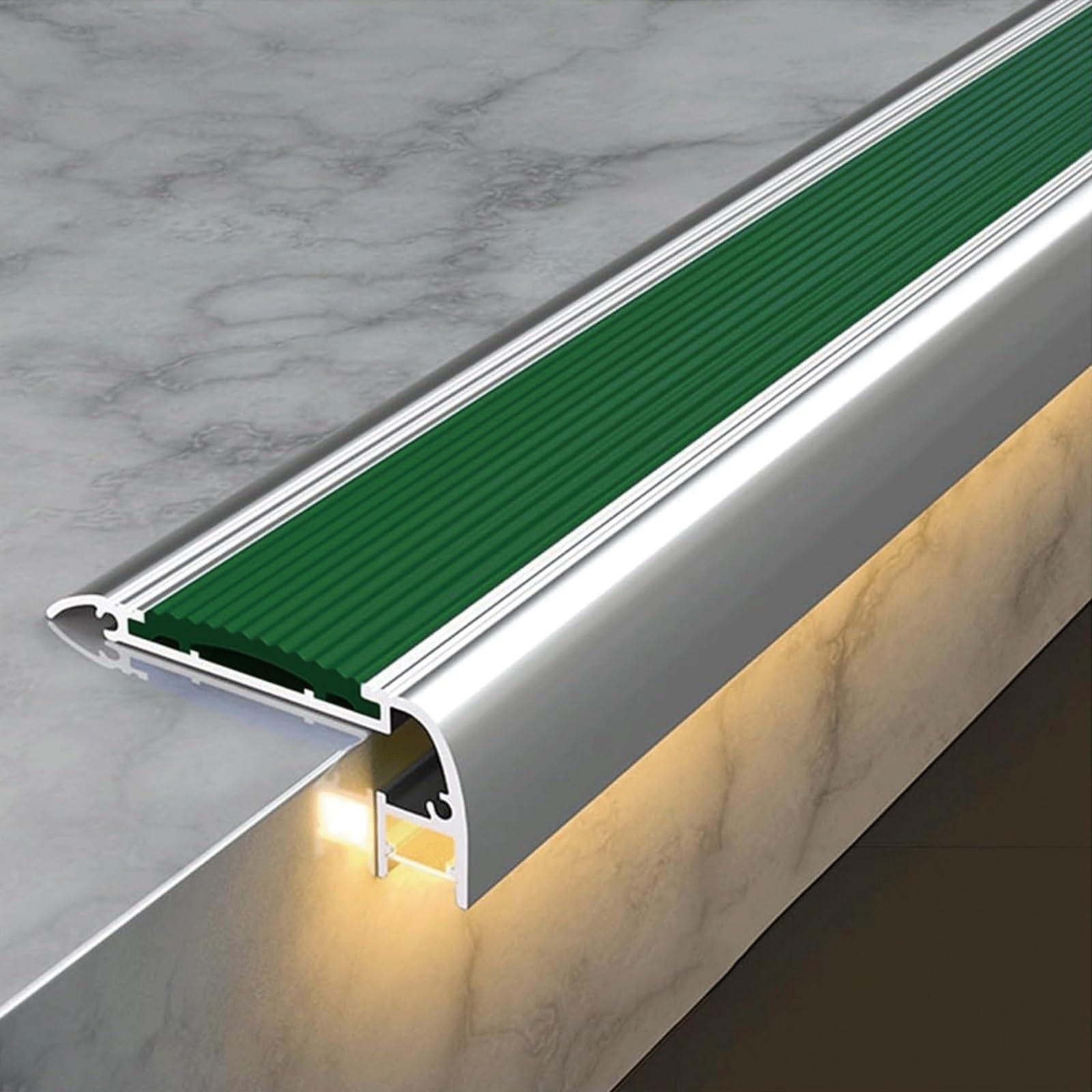 Nariz de escalera de aluminio antideslizante en forma de L para borde de suelo