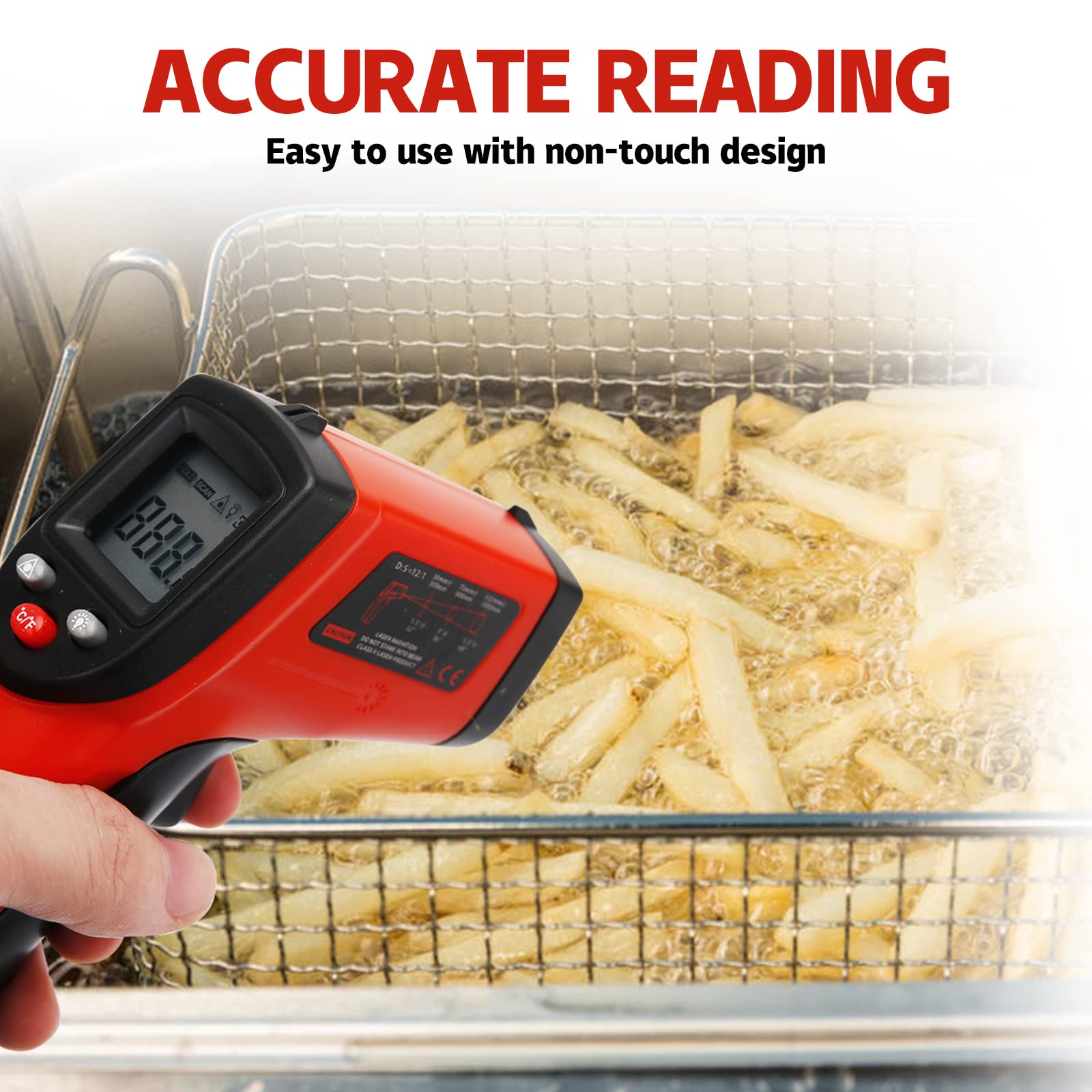 MEASUREMAN Infrared Thermometer (Not for Human),Standard Size Temperature Gun Non-Contact Digital Laser Thermometer -58°F to 1022°F (-50°C to 550°C) — Amazon image 6