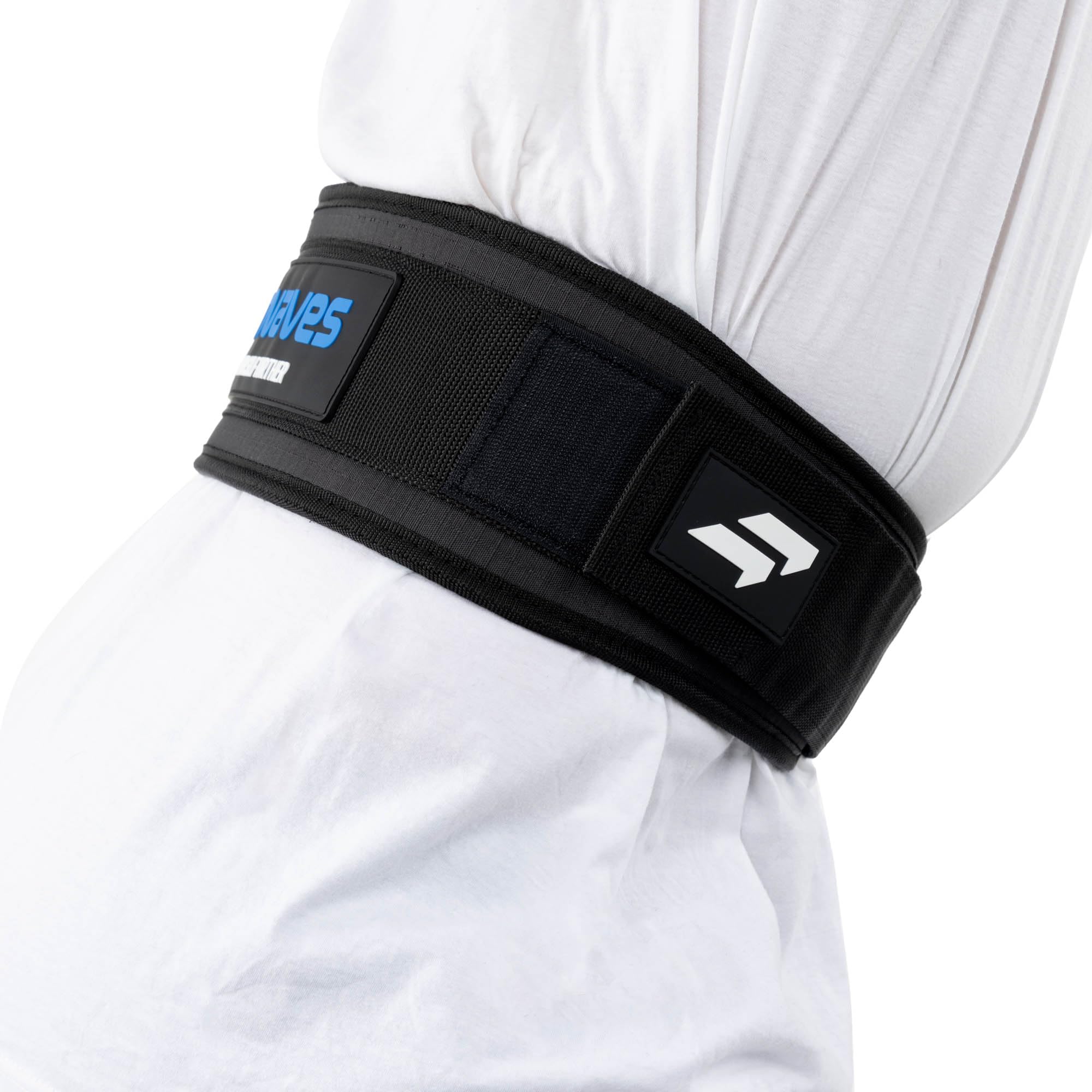 Earwaves ® ATLAS™ Belt I Cinturón halterofilia lumbar levantamiento de peso I Zona lumar ancha I Velcro largo I Hebilla cierre seguridad I Sentadillas, peso muerto I Espacio para parches