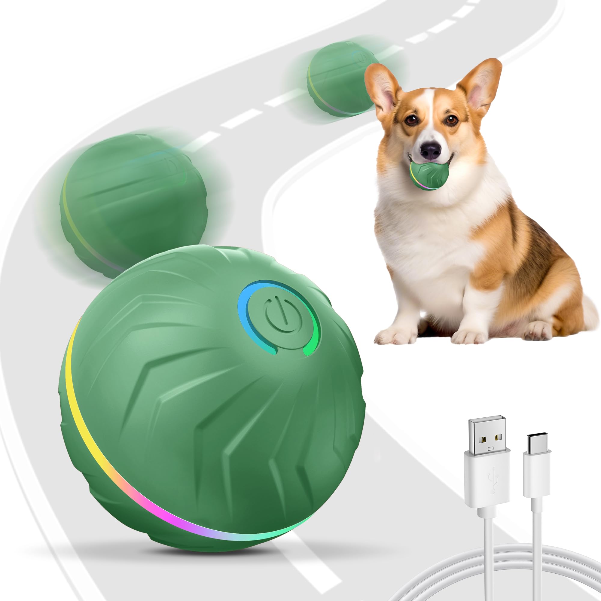 BXIHUR Interactive Dog Toys, New Electric Dog Toy, Automatic Moving Dog Toy, Dust And Waterproof Ip 54, Rechargeable