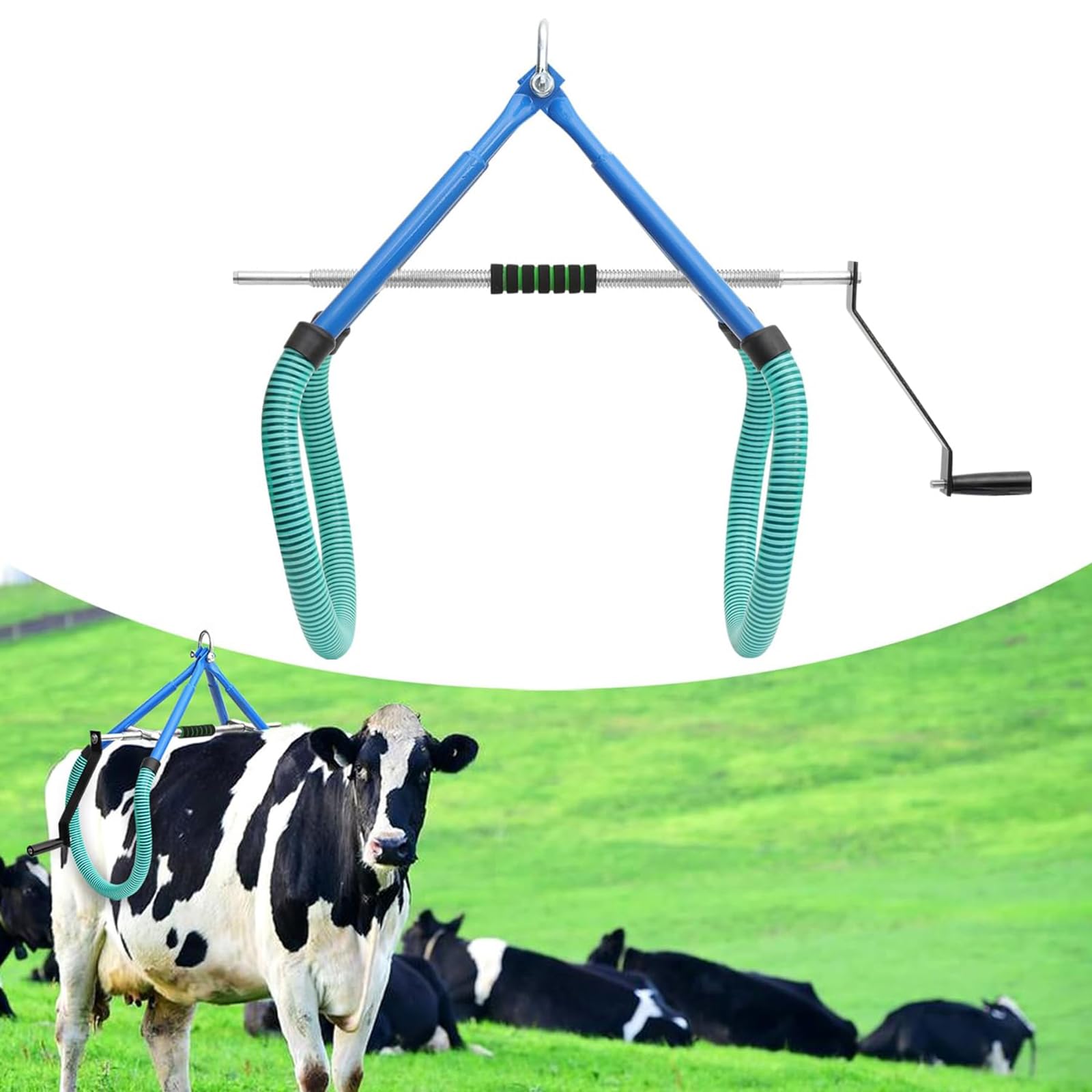 Morsetto di sollevamento regolabile per sollevamento dell'anca della mucca per mungitura e parto, strumento di supporto in acciaio zincato per distocia e aiuto post-parto, apertura regolabile da 0 a