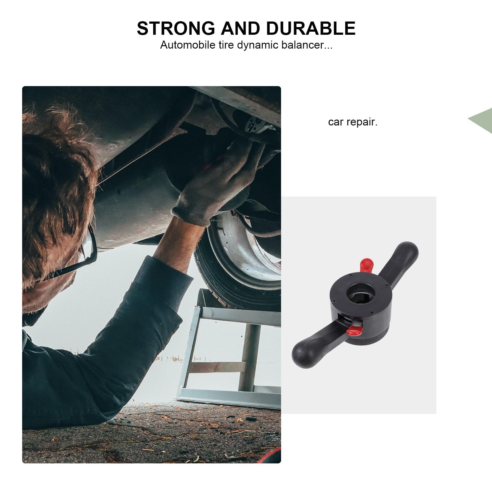 Strumento Equilibratrice Pneumatici Auto Nero in Plastico e Ferro Morsetto Rapido 36mm Antiruggine per Riparazione e Stabilità Guida