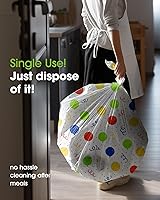 Vista 5 de Pureegg Juego de 10 manteles de plástico desechables, 54 x 108 pulgadas, para fiestas de cumpleaños, picnic, manteles blancos, rectangulares