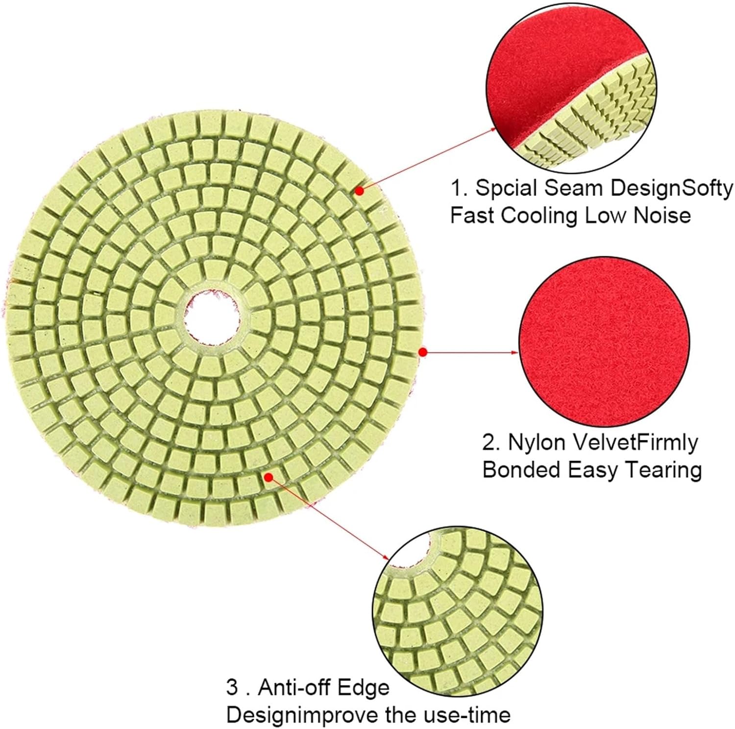 Sanding Disc Diamond Polishing Pads Kit Wet/Dry for Granite Stone Concrete Marble Polishing Use Grinding Discs Set Abrasive Tool