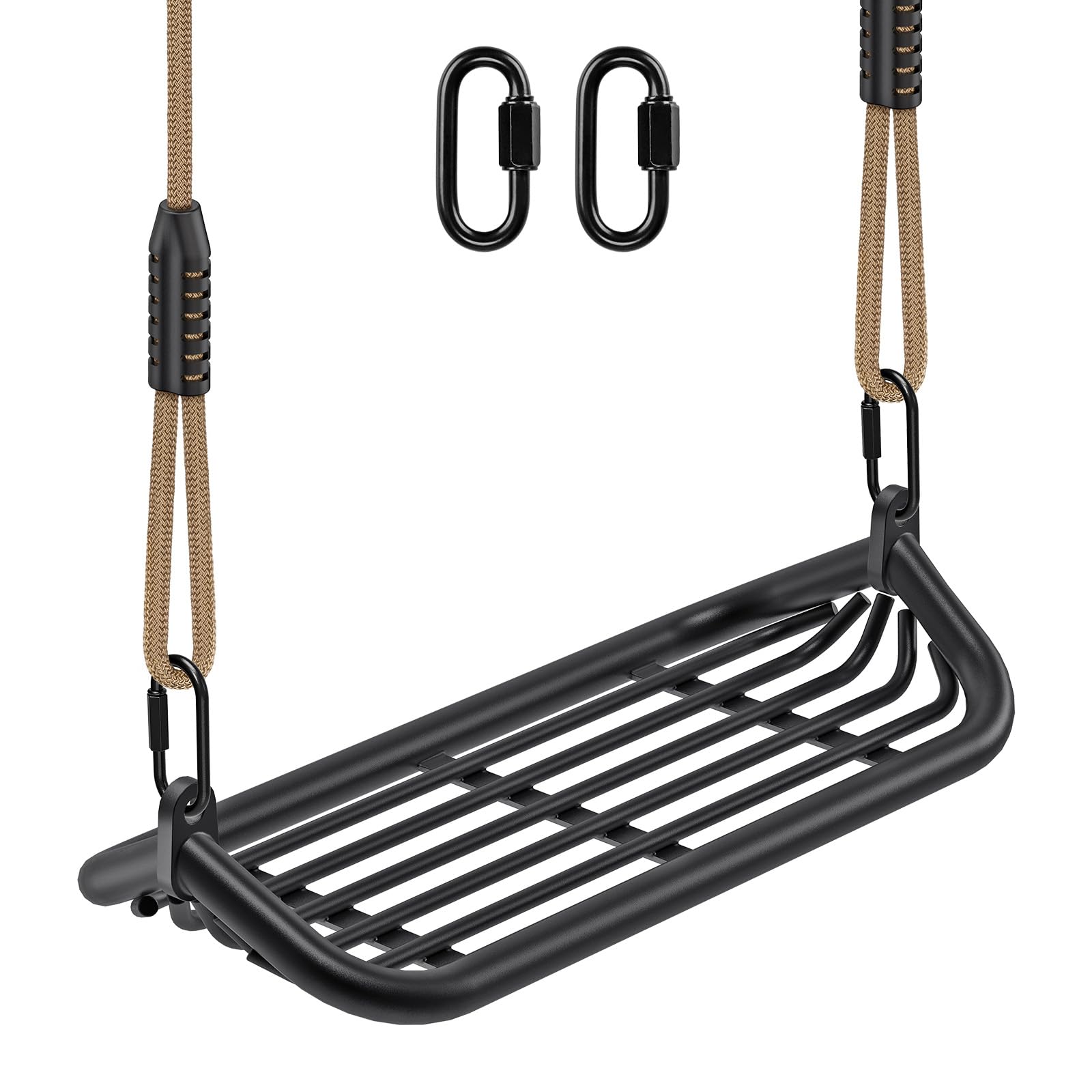 SELEWARE 17 Inch Metal Frame Swing Seat Replacement, Adjustable Rope
