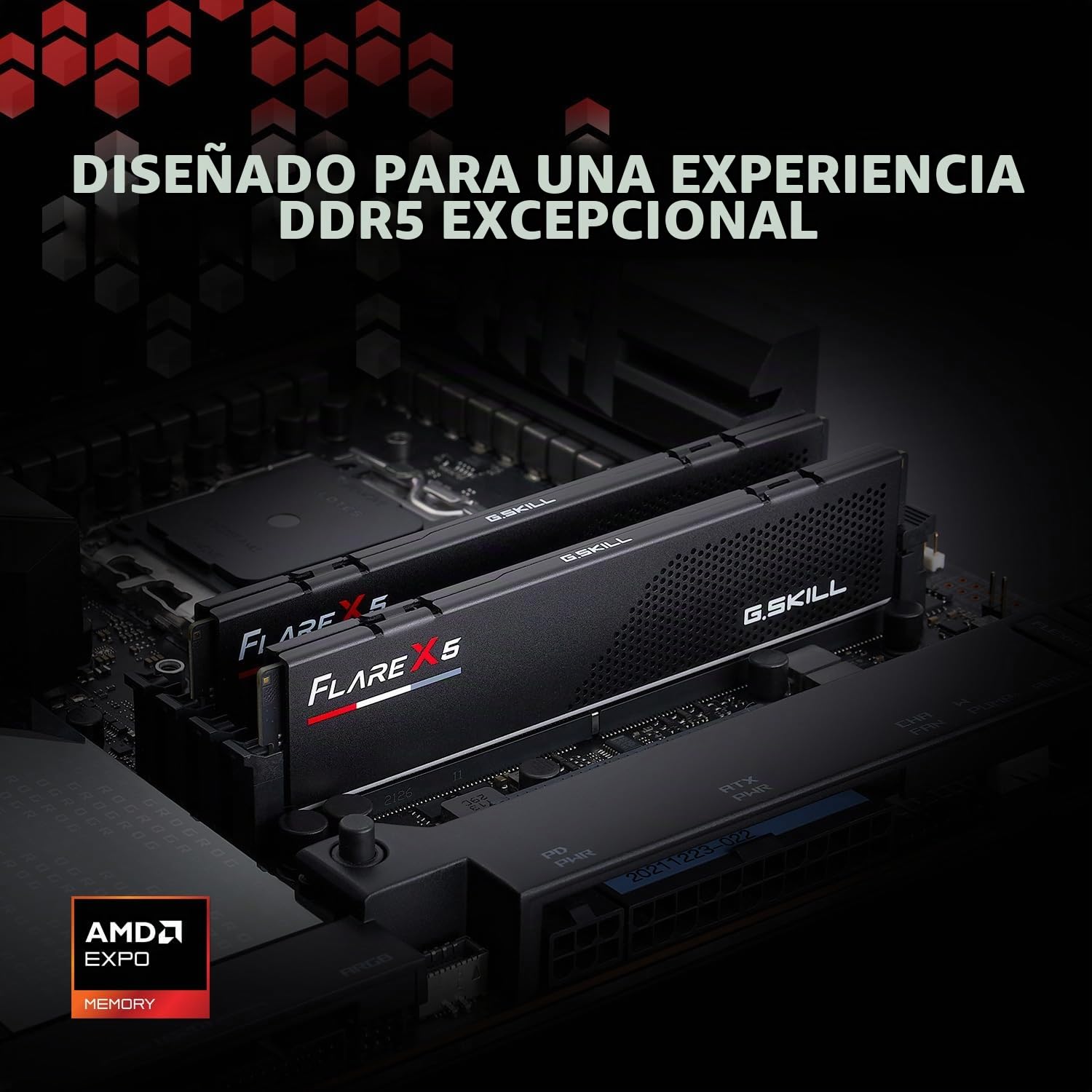 G.Skill Flare X5 Series (AMD Expo) DDR5 RAM 6000MT/s Memoria para computadora de escritorio U-DIMM (DDR5-6000 CL30-36-36-96 1,35 V, negro mate, 96 GB (2 x 48 GB))
