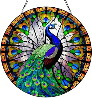 MATIHAY Peacock Acrylic Window Hanging, Peacock Wall Decor Nursery Baby Room Decor for Birthday Party Decorations Mother’s Day Housewarming Gift (L, Peacock)