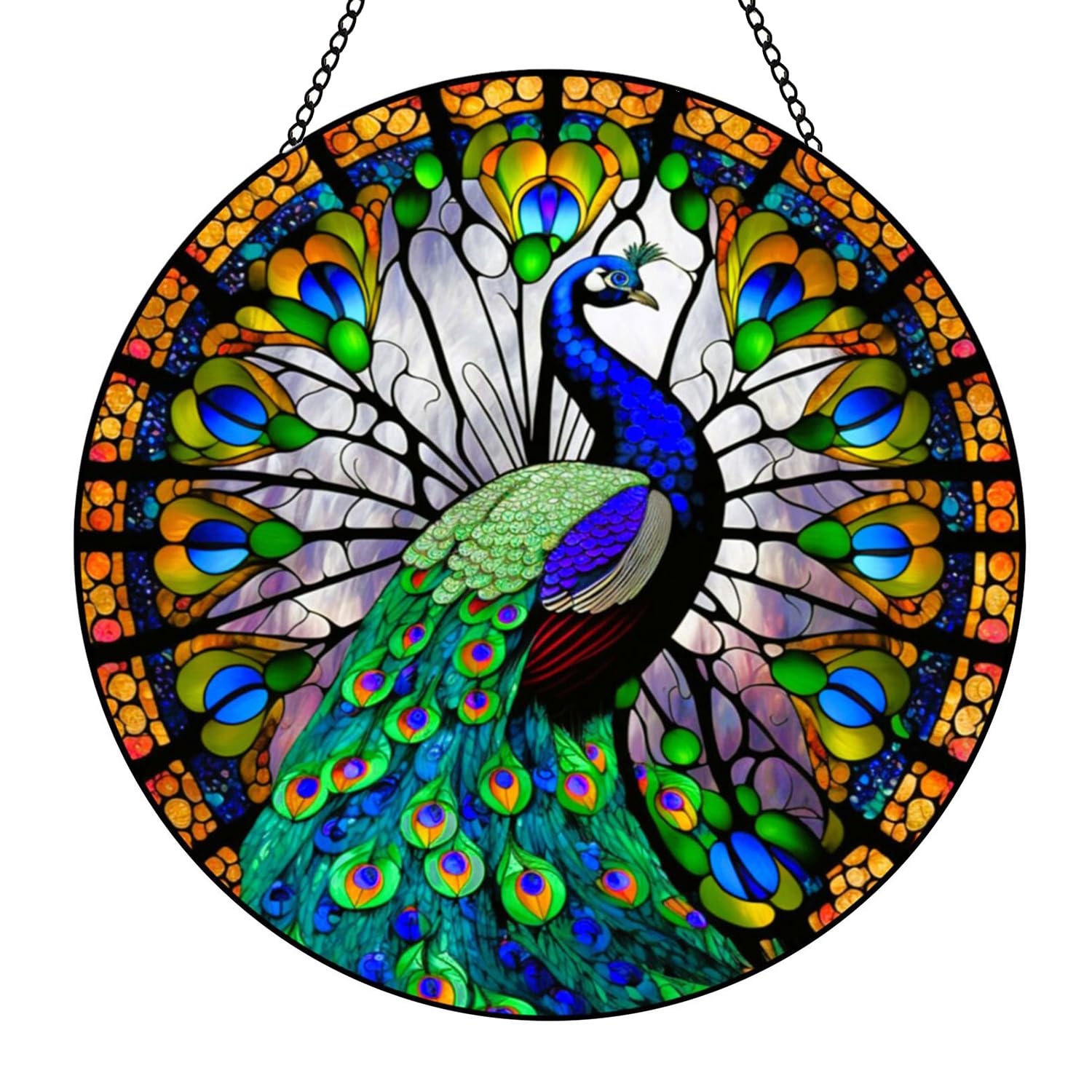 MATIHAY Peacock Acrylic Window Hanging, Wall Decor for Nursery, Baby Room, Birthday Party, Mother's Day, Housewarming Gift (Large)