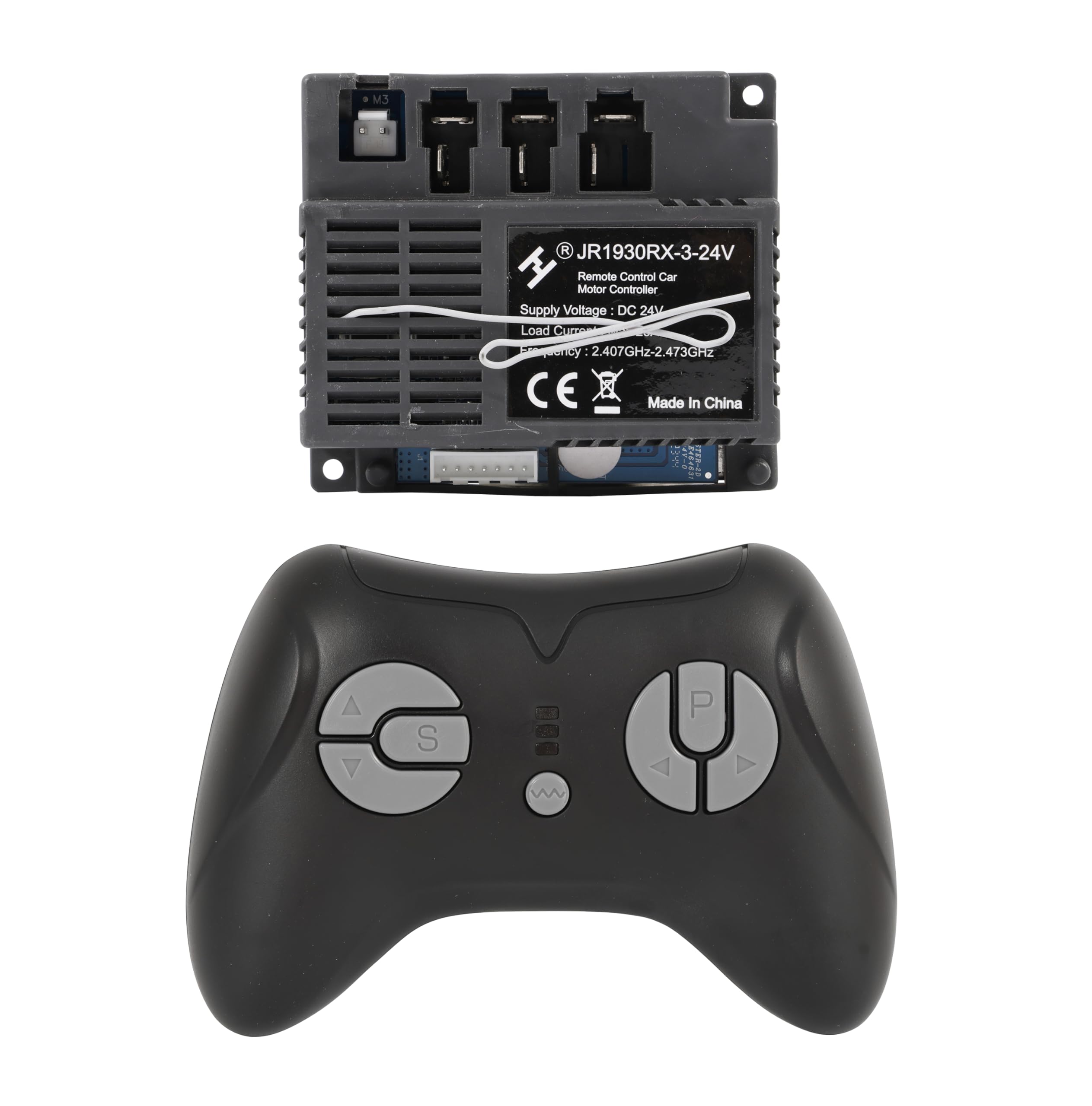 Kids Ride On Car 2.4G Bluetooth Remote Control and JR1930RX-3-24V Receiver Control Box Motherboard Kit for Children Electric Ride On Tractor Replacement Parts