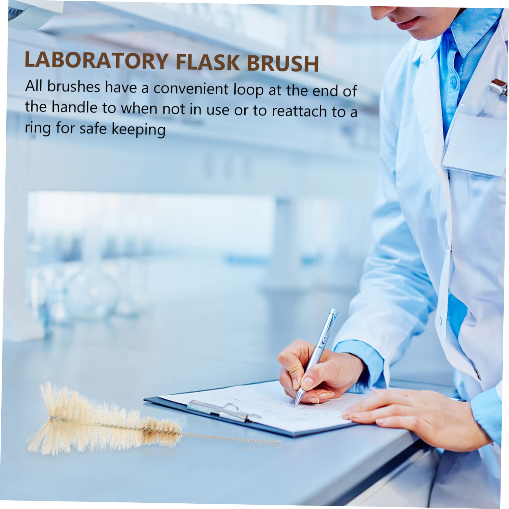 STOBAZA 2sets 5pcs Nylon Laboratory Flask Brush for Cleaning Erlenmeyer and Boiling Flasks Comfortable Use Convenient Loop Materials Long Lasting for Chemical Experiments 5pcs*2