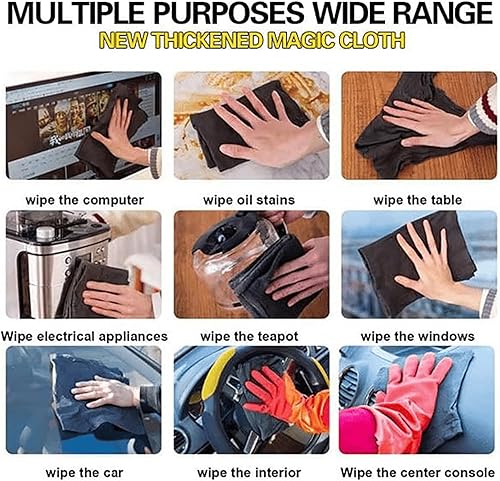 Miniatura 4 de Paño de limpieza de microfibra, 5 piezas, nailon, cuadrado, pequeño, casual, con bordes, inalámbrico, lavable a máquina