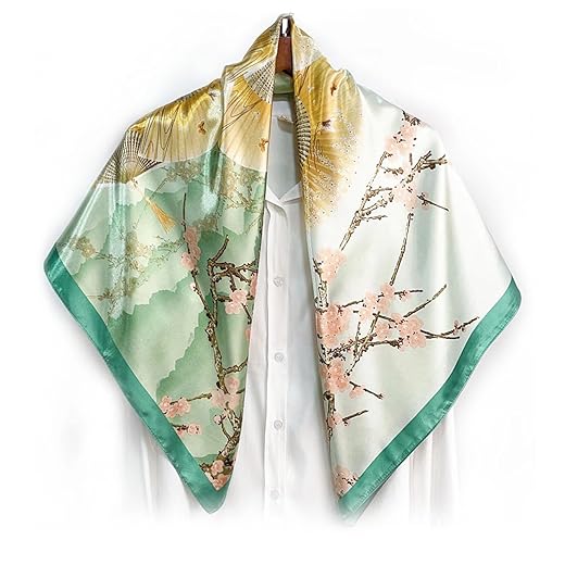 Lenço de seda para mulheres, leve, cetim, bandanas, cachecóis de cabeça, lenço de cetim para pescoço, 89 cm