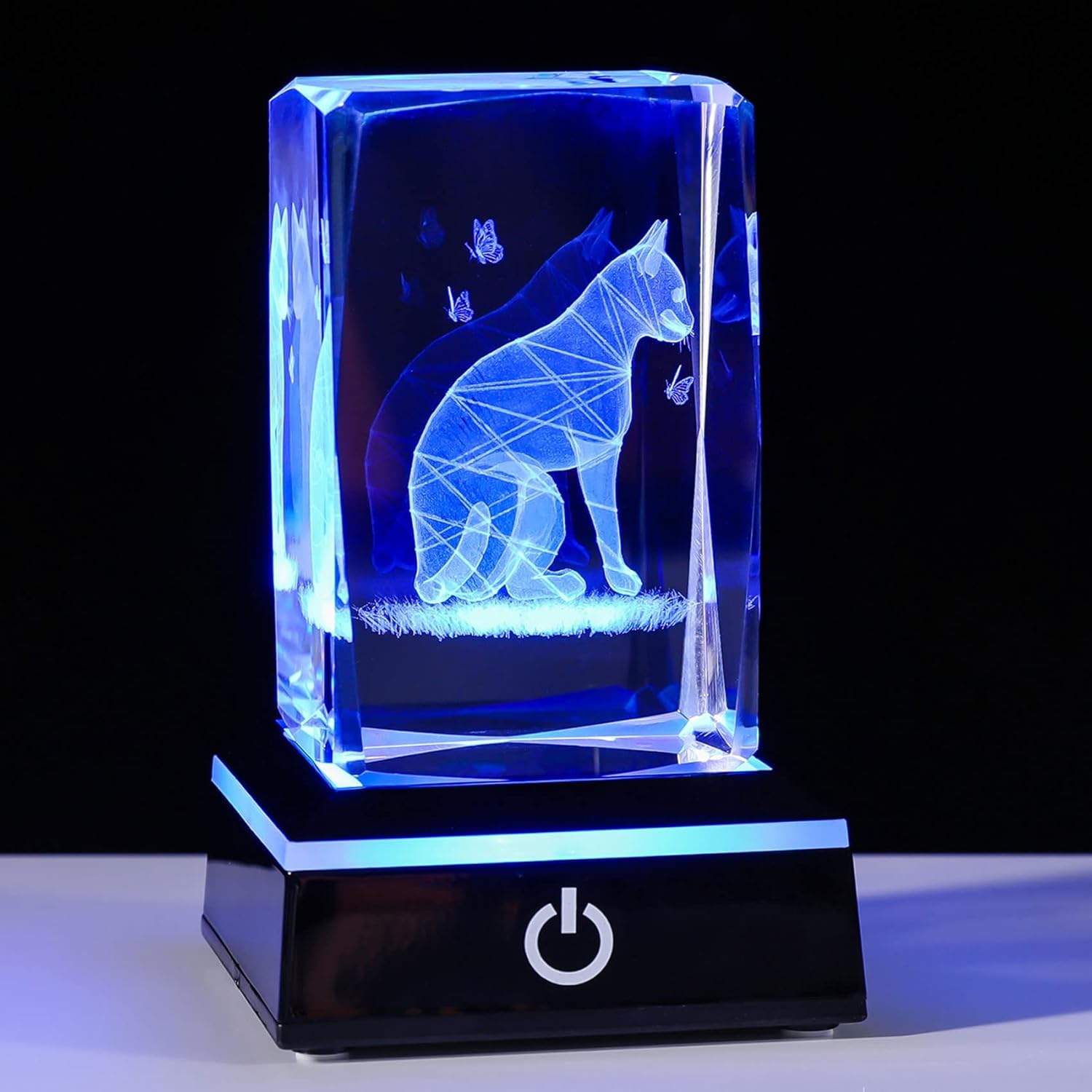 Qianwei Cat Gifts for Cat Lovers Women Girls, 3D Crystals Cat Figurines