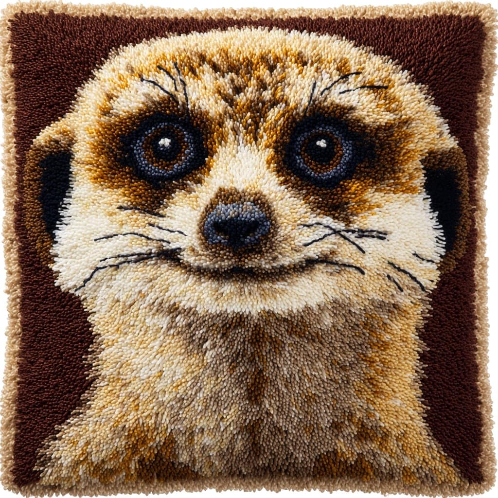 WallustrioaW Latch Hook Cushion Kits,Meerkats